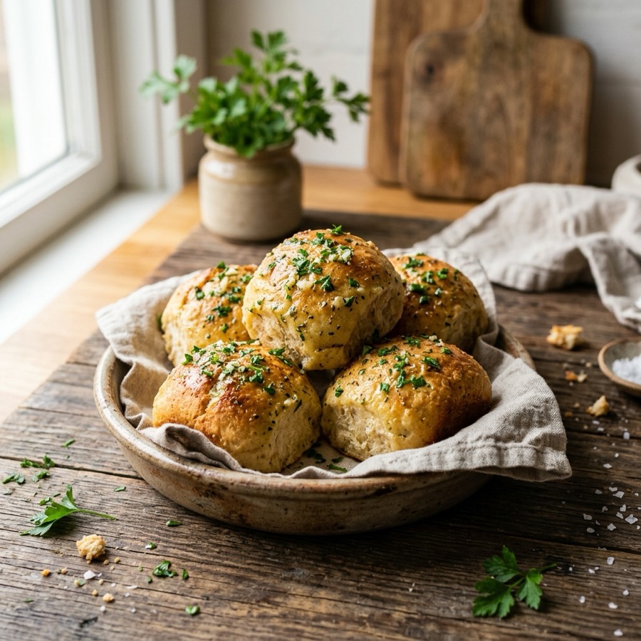 Warme KETO knoflookbroodjes