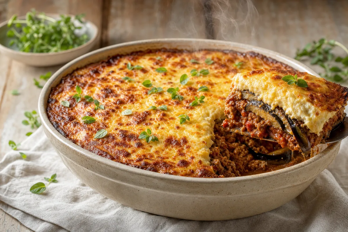 Moussaka, zonder de aardappellagen