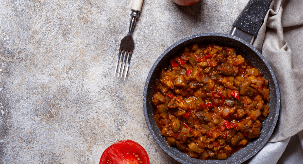 aubergine stoof